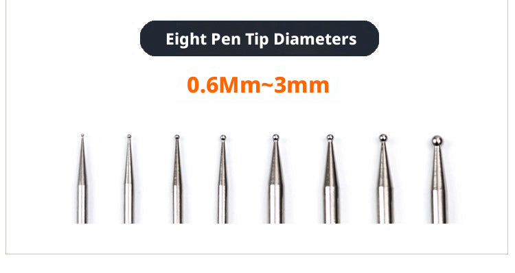 Leather Carving Pen – Double-Sided Tracing Tool with 8 Interchangeable Nibs (0.6-3mm)