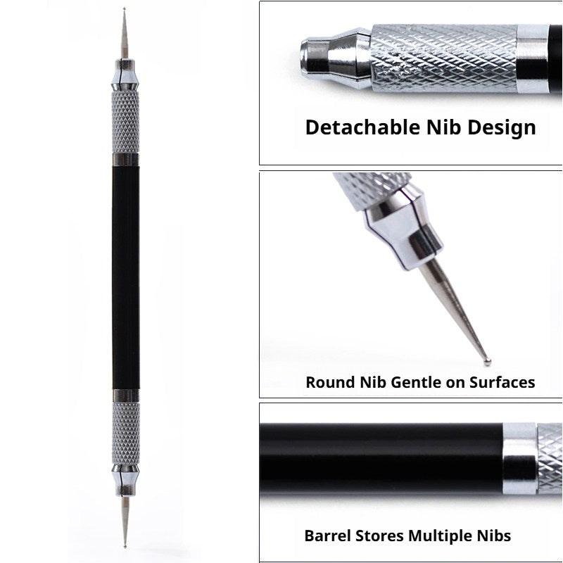 Leather Carving Pen – Double-Sided Tracing Tool with 8 Interchangeable Nibs (0.6-3mm)