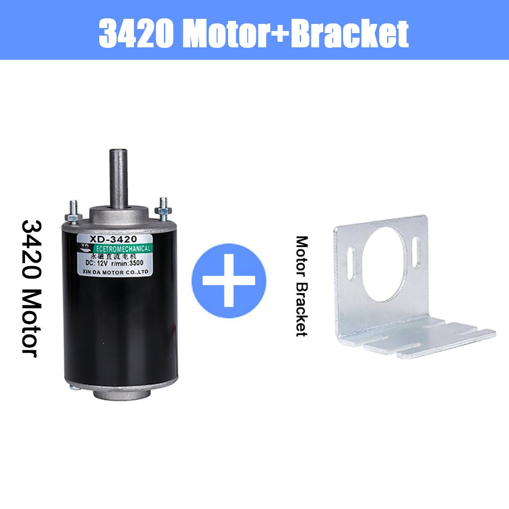 DC 12V/24V Permanent Magnet Mini Electric Motor 30W 3500/7000 RPM CW/CCW XD - 3420 - HomeDIYer