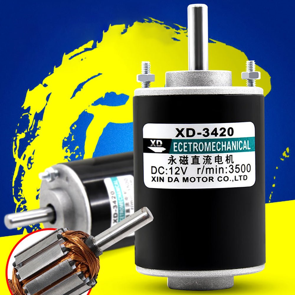 DC 12V/24V Permanent Magnet Mini Electric Motor 30W 3500/7000 RPM CW/CCW XD - 3420 - HomeDIYer