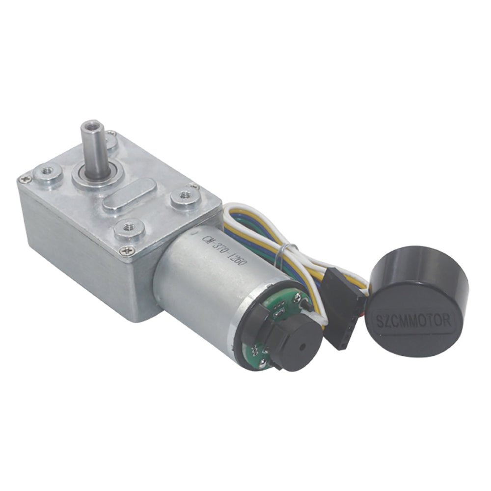 DC 6 - 24V JGY370 Metal Gearbox Turbo Worm Speed Reduction Gear Motor With Encoder - HomeDIYer
