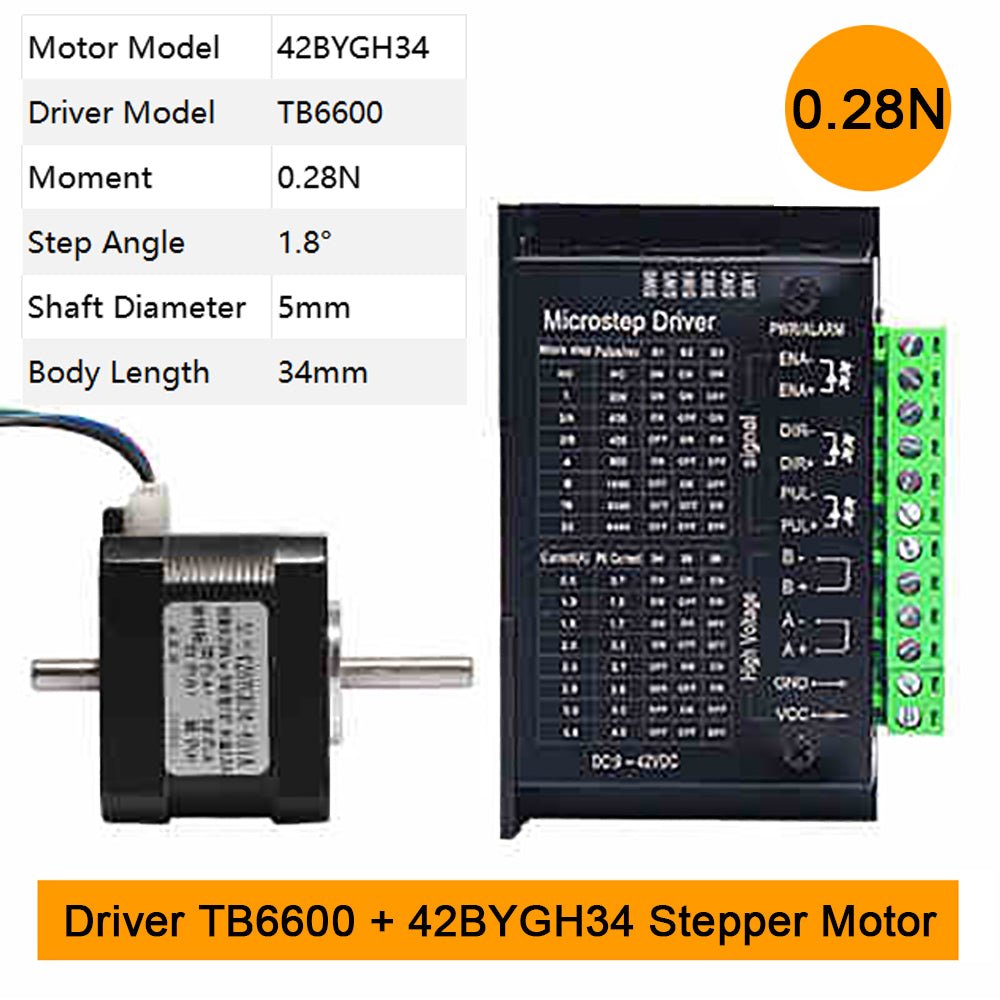 42BYGH34 Stepper Motor + TB6600 / DM542C Driver Controller 4A Micro - Step CNC Kit - HomeDIYer