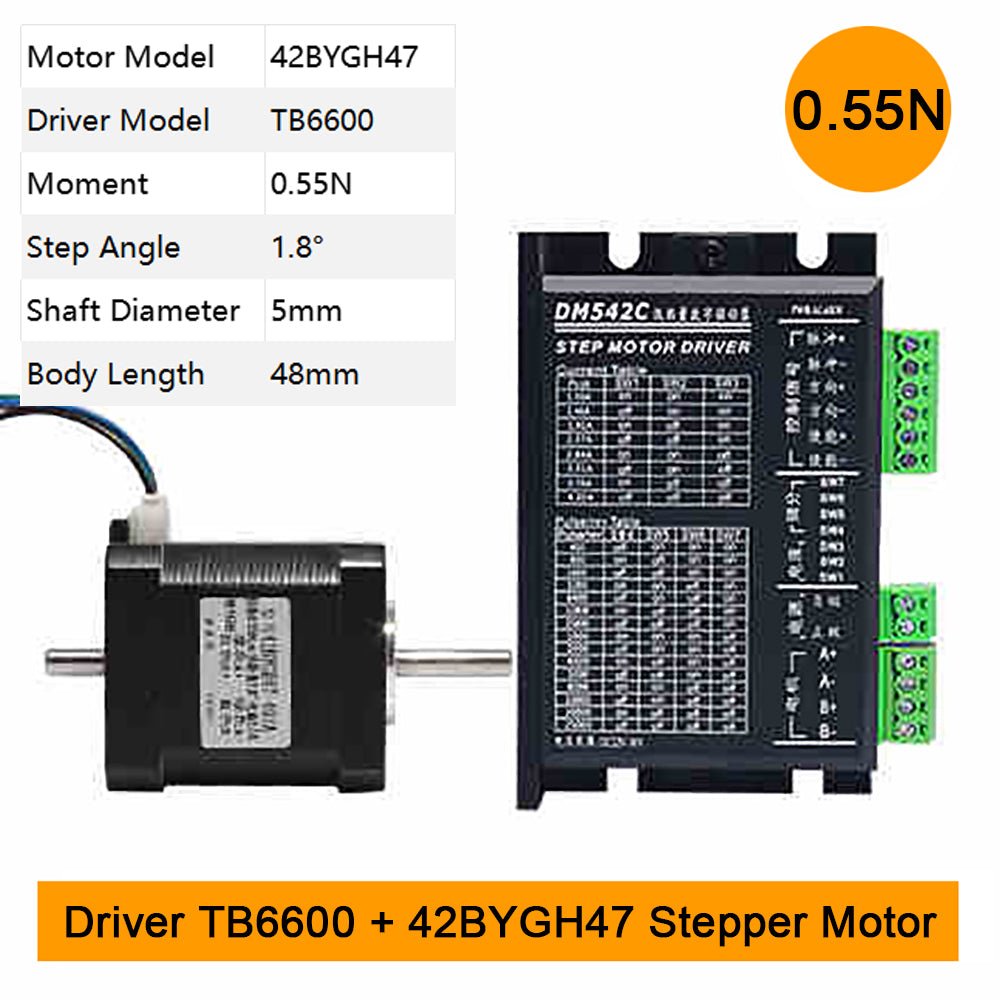 42BYGH34 Stepper Motor + TB6600 / DM542C Driver Controller 4A Micro - Step CNC Kit - HomeDIYer