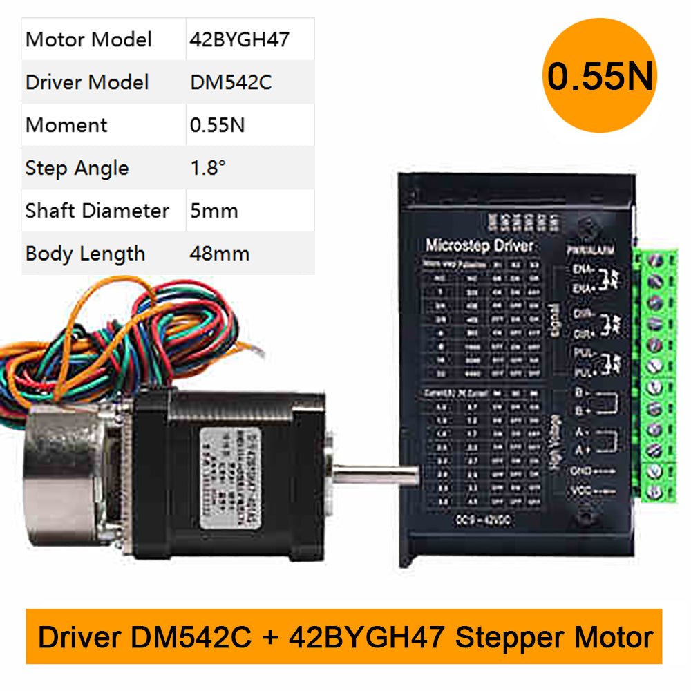 42BYGH34 Stepper Motor + TB6600 / DM542C Driver Controller 4A Micro - Step CNC Kit - HomeDIYer