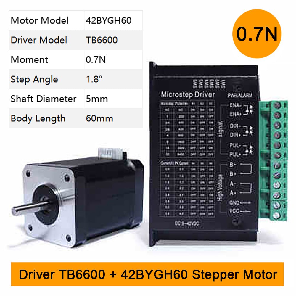 CNC Stepper Motor & Driver Kit (42BYGH34 + TB6600/DM542C) | 4A Micro-Step