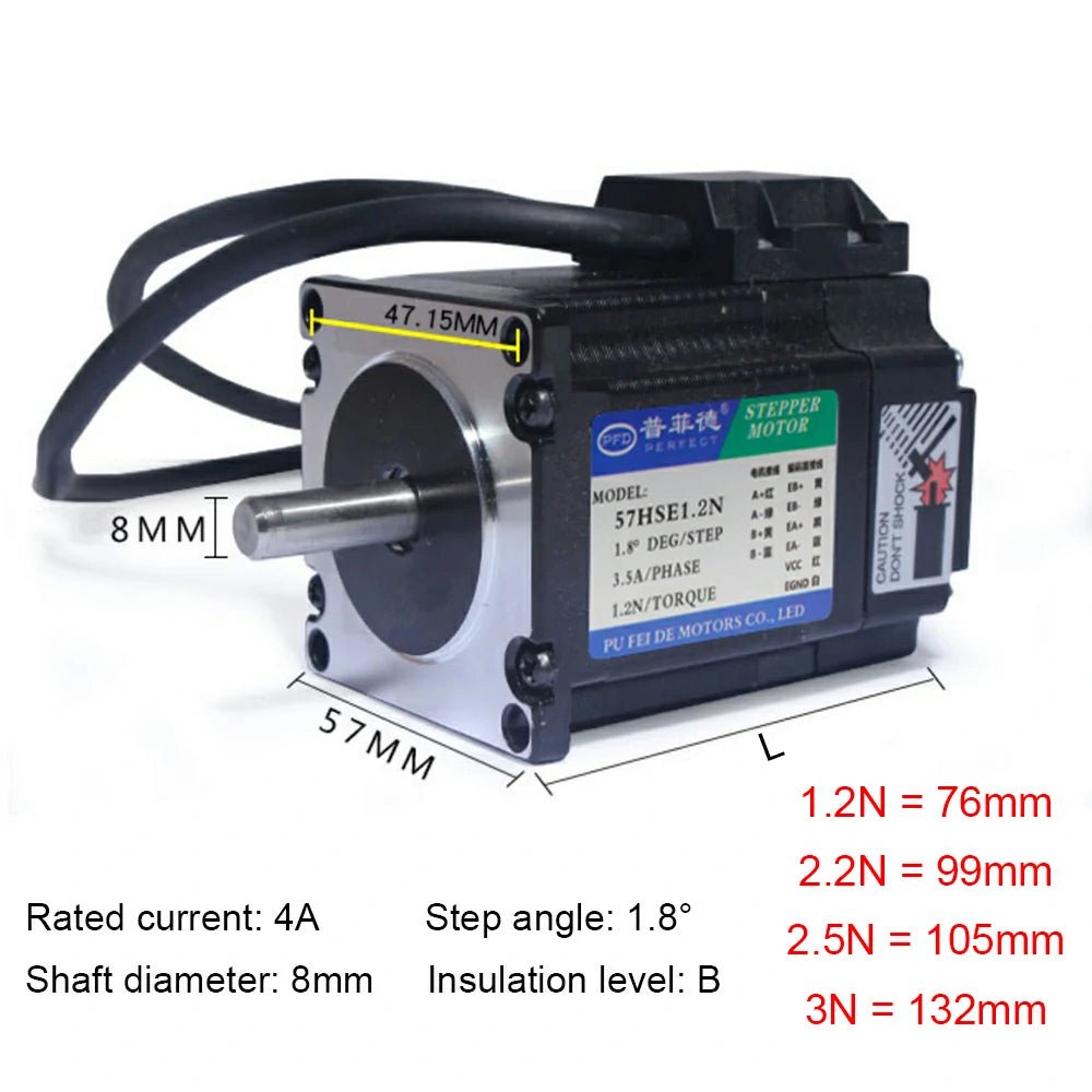 Nema 23 Closed - loop Stepper Motor Hybrid 1.2N 2.2N 3N 4A Servo Driver HB808C Kit - HomeDIYer