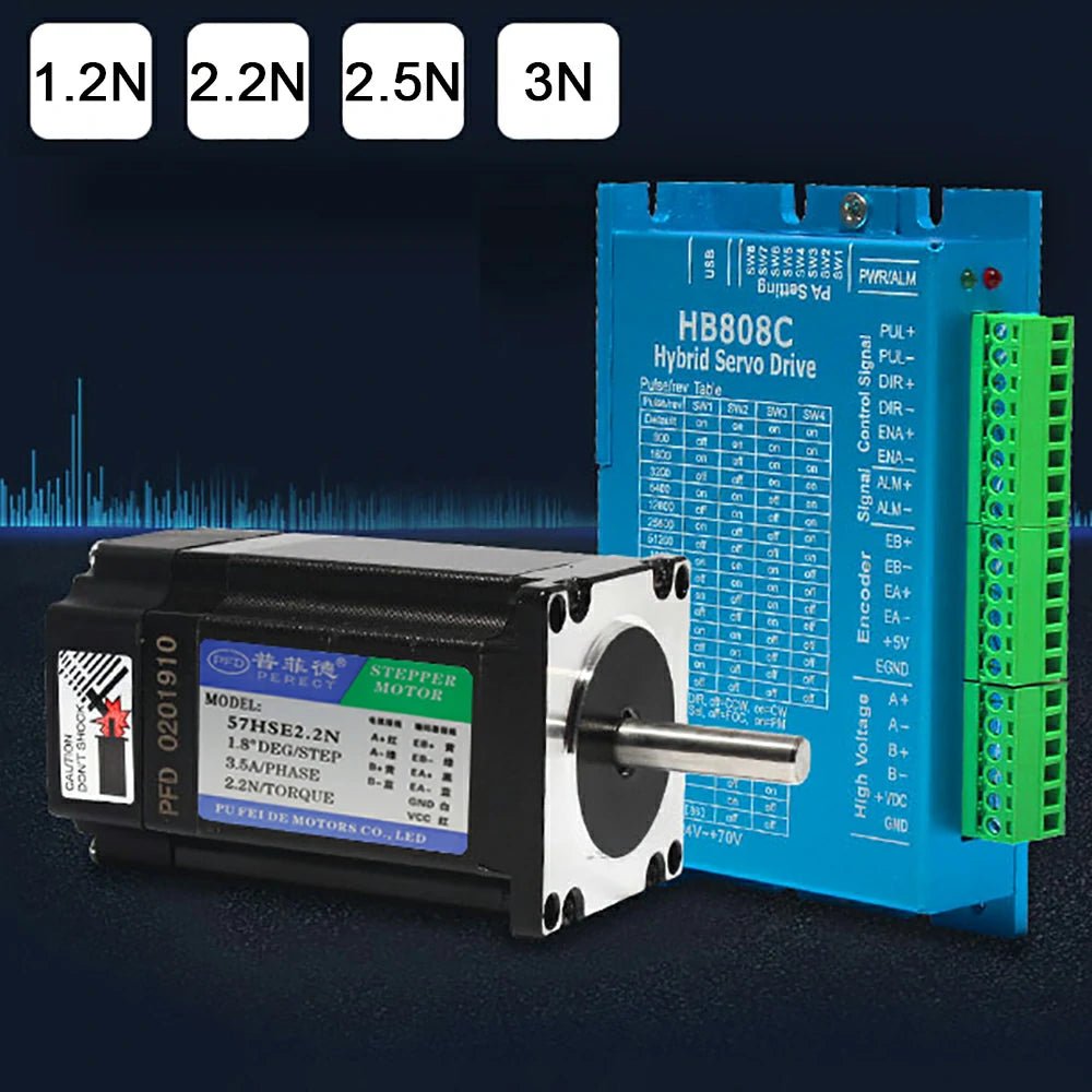 Nema 23 Closed - loop Stepper Motor Hybrid 1.2N 2.2N 3N 4A Servo Driver HB808C Kit - HomeDIYer