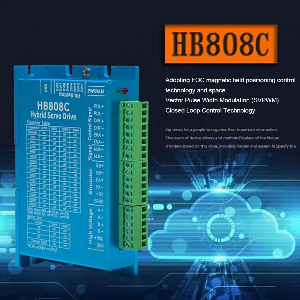 Nema 23 Closed - loop Stepper Motor Hybrid 1.2N 2.2N 3N 4A Servo Driver HB808C Kit - HomeDIYer