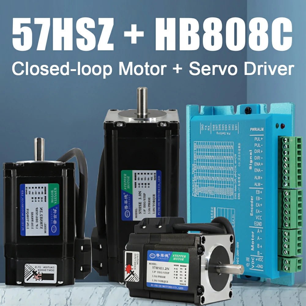 Nema 23 Closed - loop Stepper Motor Hybrid 1.2N 2.2N 3N 4A Servo Driver HB808C Kit - HomeDIYer