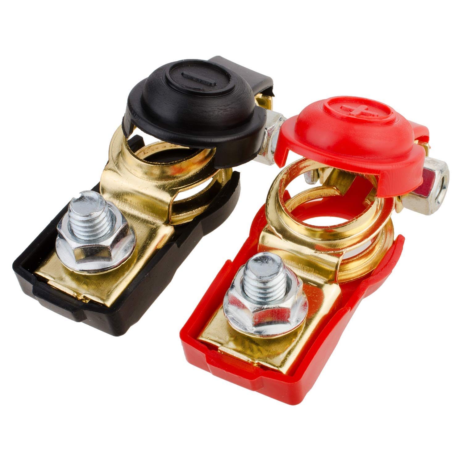 2pcs Battery Cable Terminals Car Terminal Clamps Connectors Negative & Positive