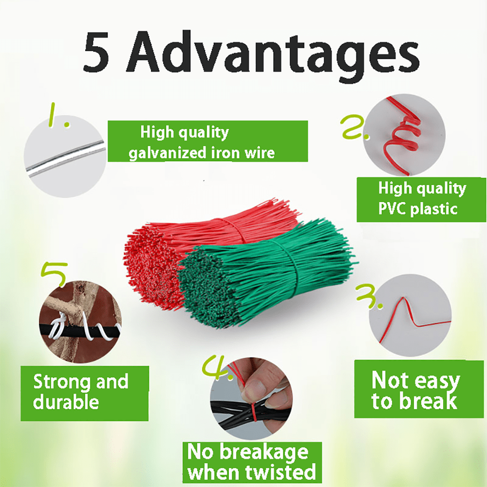 Galvanized Iron Wire Pvc Coated Flat - shape Use For Garden Strapping Multicolor - HomeDIYer