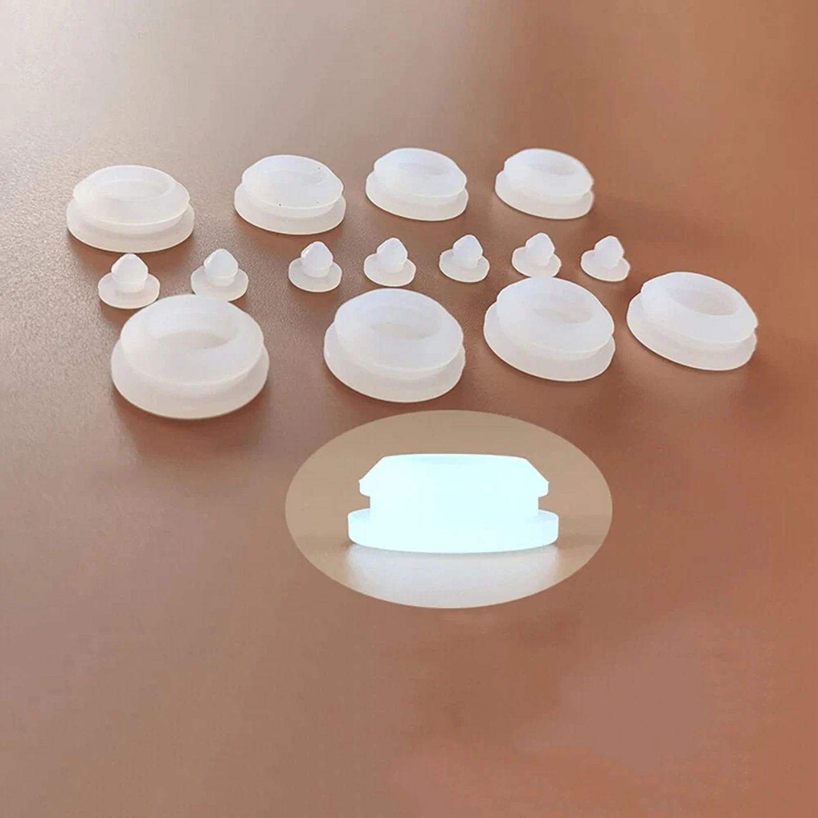 Transparent Snap-On Hole Plug Silicone Rubber Blanking Seal Bung Pipe 2.5mm-30mm