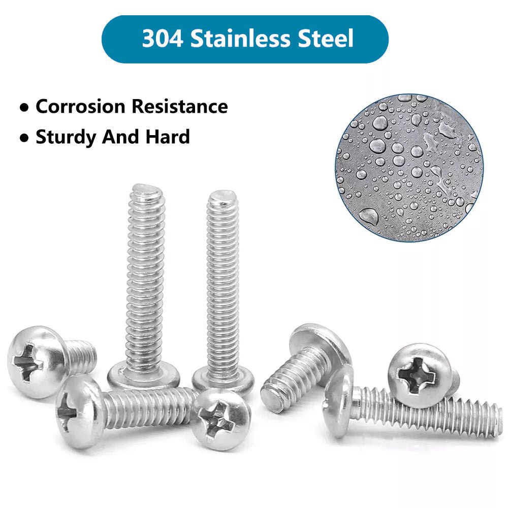 700Pcs Phillips Pan Head Screws Nuts Bolts and Flat Washers Assortment Set - HomeDIYer