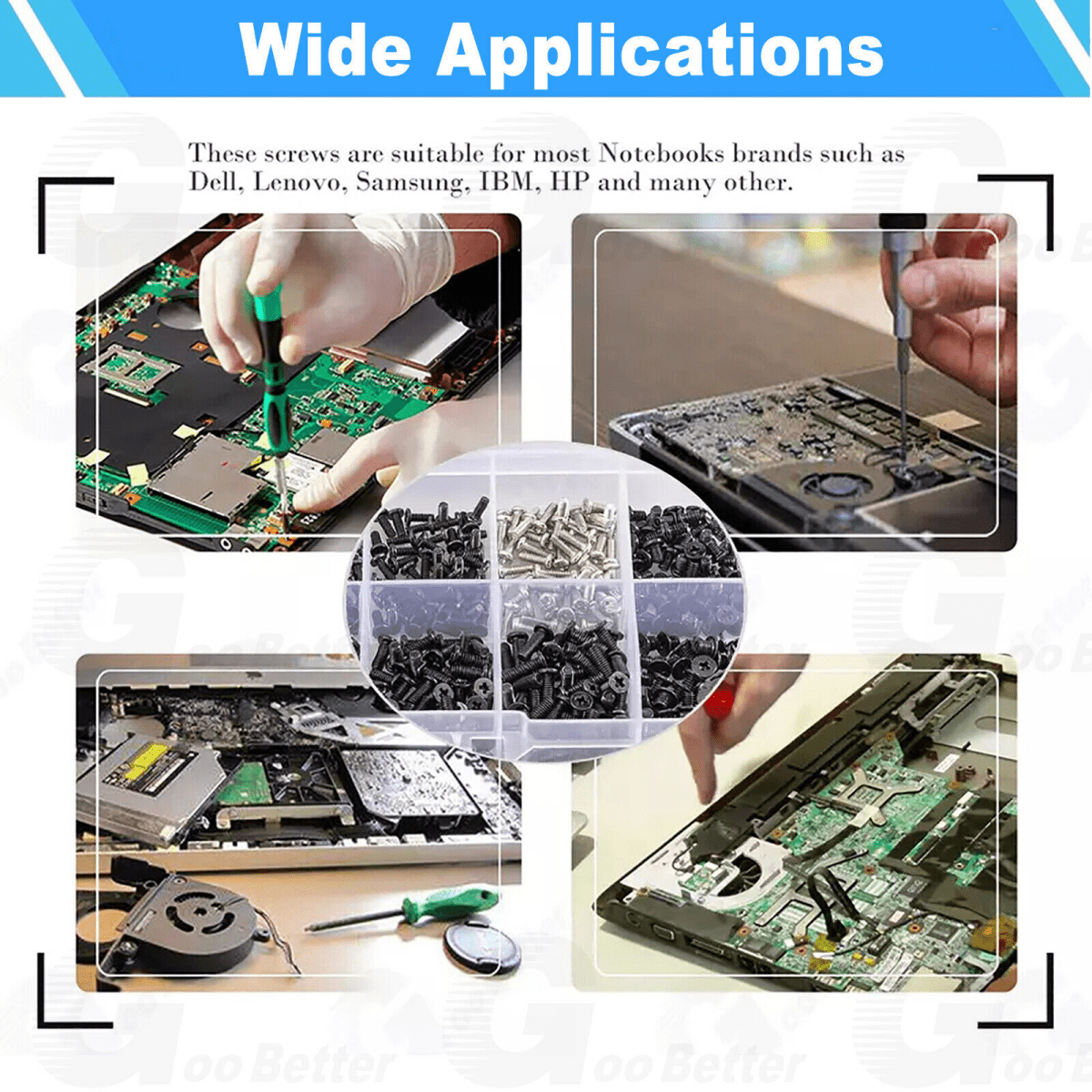 500pcs Laptop Notebook Computer Screw Kit Flat Head Small Mini Screws M2 M2.5 M3 - HomeDIYer