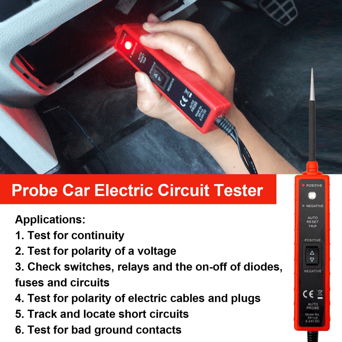 6 - 24V Car Auto Digital Power Probe Circuit Electrical Tester Test Device System - HomeDIYer