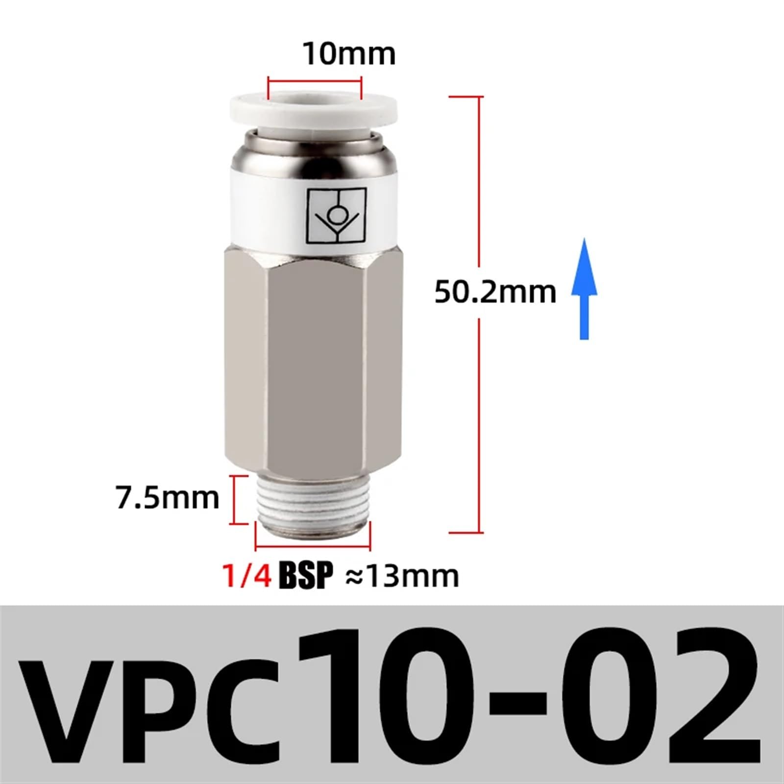 4 - 12mm Pneumatic Check Valve One Way Qucik Fitting Connector - Male Hex Stud - HomeDIYer