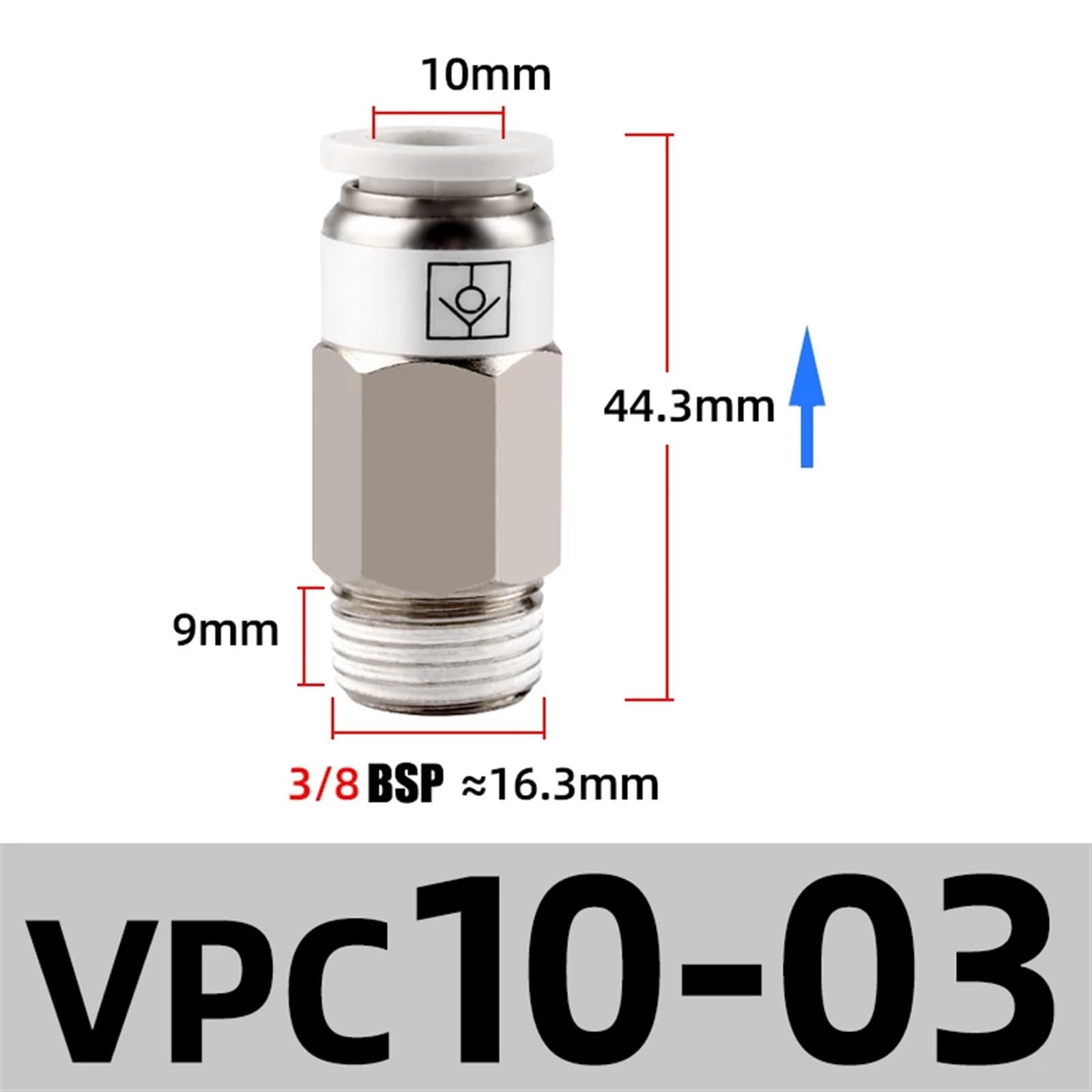 4 - 12mm Pneumatic Check Valve One Way Qucik Fitting Connector - Male Hex Stud - HomeDIYer