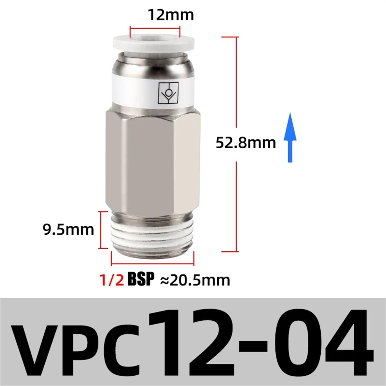 4 - 12mm Pneumatic Check Valve One Way Qucik Fitting Connector - Male Hex Stud - HomeDIYer