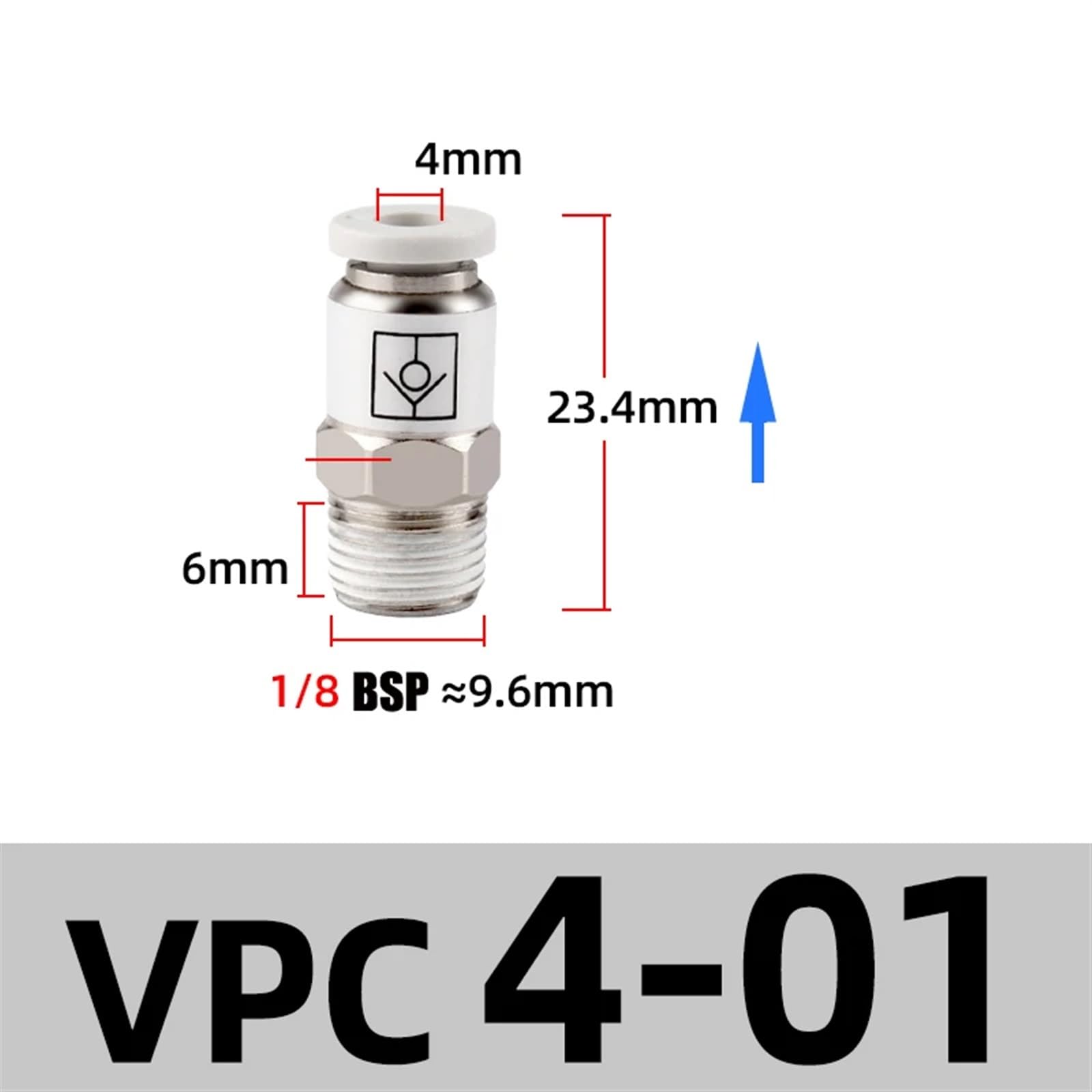 4 - 12mm Pneumatic Check Valve One Way Qucik Fitting Connector - Male Hex Stud - HomeDIYer