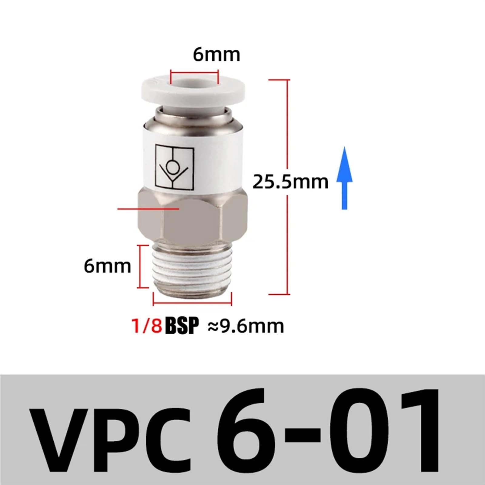 4 - 12mm Pneumatic Check Valve One Way Qucik Fitting Connector - Male Hex Stud - HomeDIYer