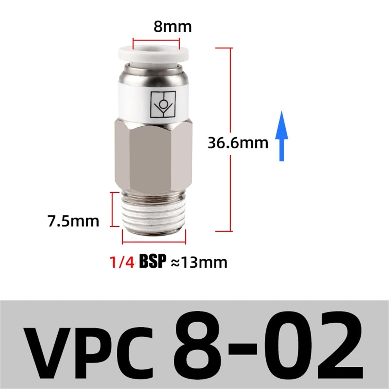 4 - 12mm Pneumatic Check Valve One Way Qucik Fitting Connector - Male Hex Stud - HomeDIYer