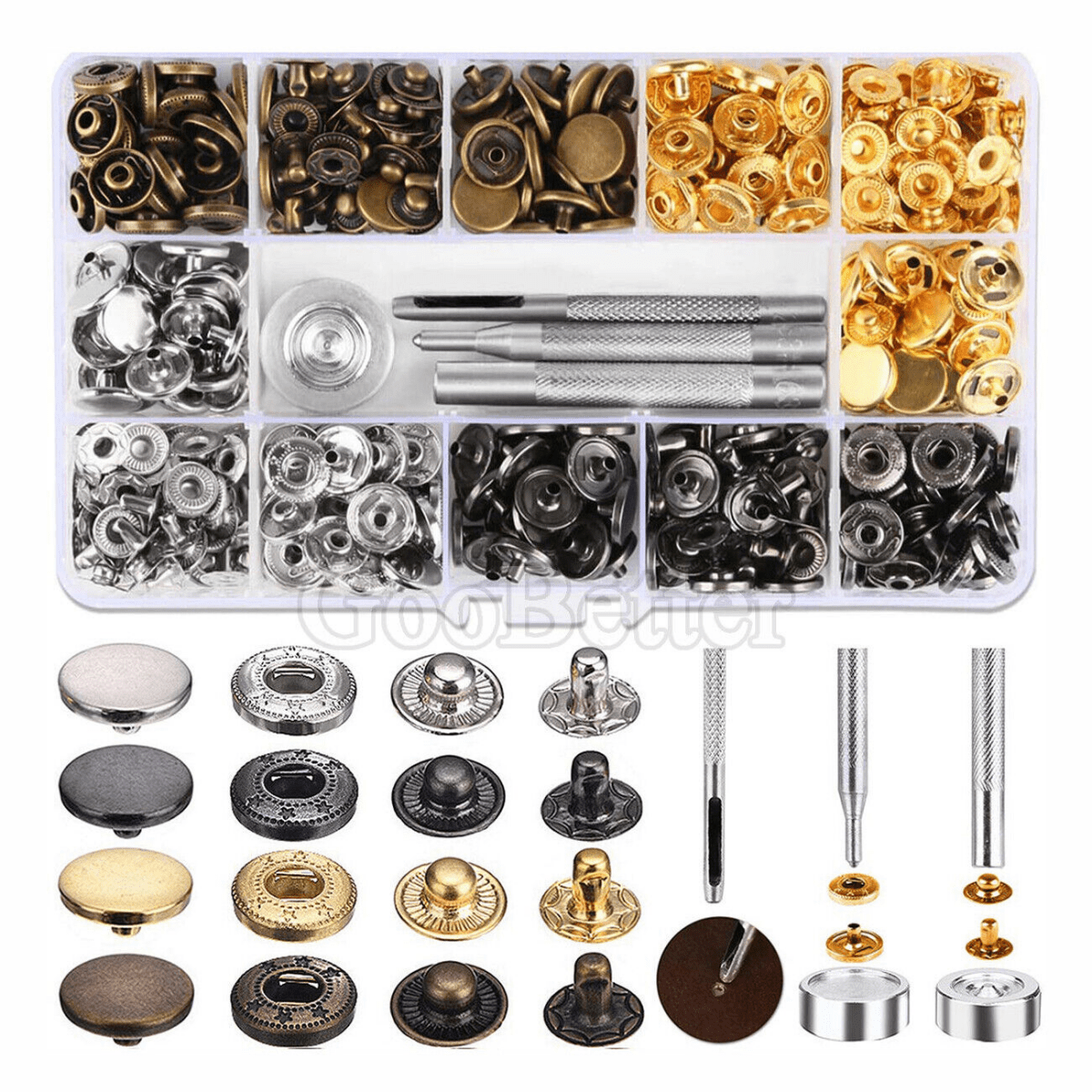 120 Sets of Copper Press Studs Set 12.5 Mm For Press Stud Pliers DIY Sewing Supplies Leather - HomeDIYer