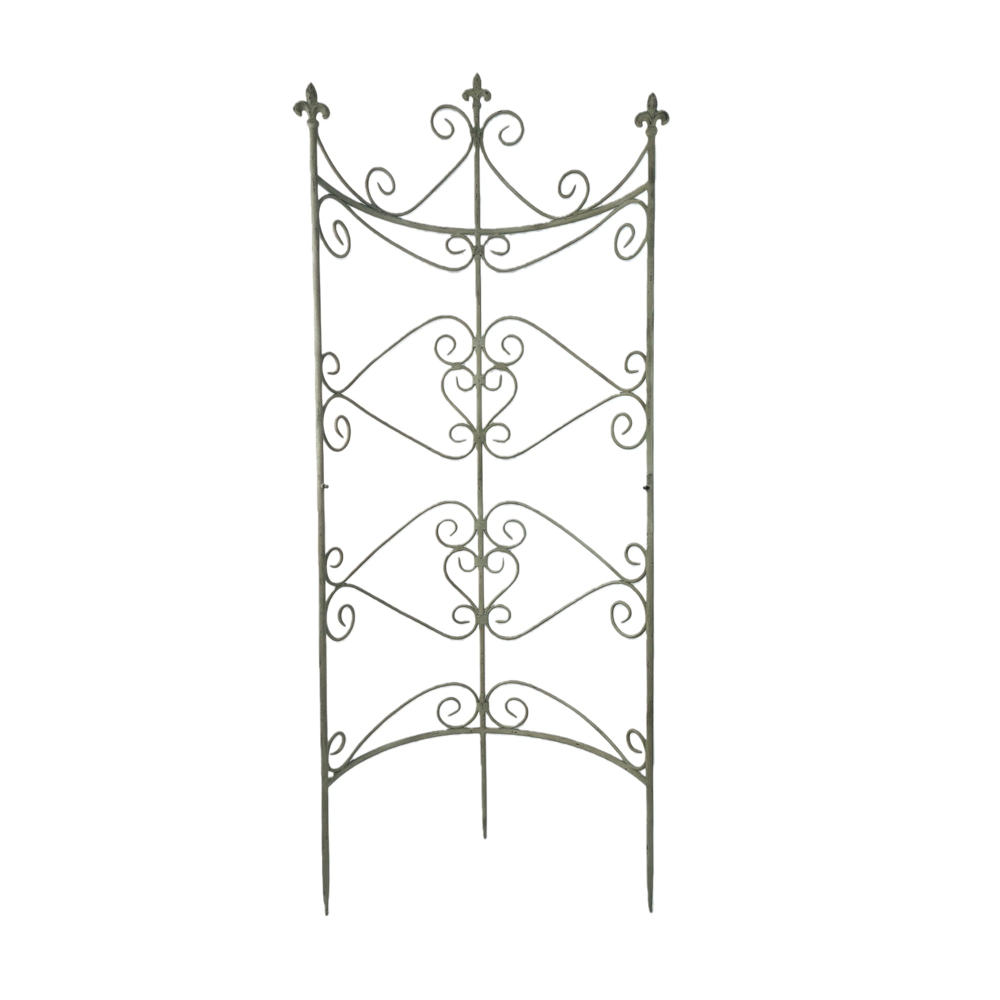 Sungmor 25.6'' by 67.72''Iron Garden Fence, Pretty Vintage Green Rustic Style Decorative Fence Pannels, Outdoor Yard Landscape Pathway Border Panels Anti Animal Flowers Plants Barrier Climbing Trellis