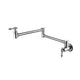 Wall Mount Folding Kitchen Pot Filler Faucet – Chrome Brass, 360° Swivel Arm &amp; Dual Handles | Space-Saving Stovetop Water Faucet