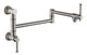 Wall Mounted Pot Filler Faucet – Brushed Nickel, Two-Attachment Folding Swing Arm, Dual Handle, Solid Brass