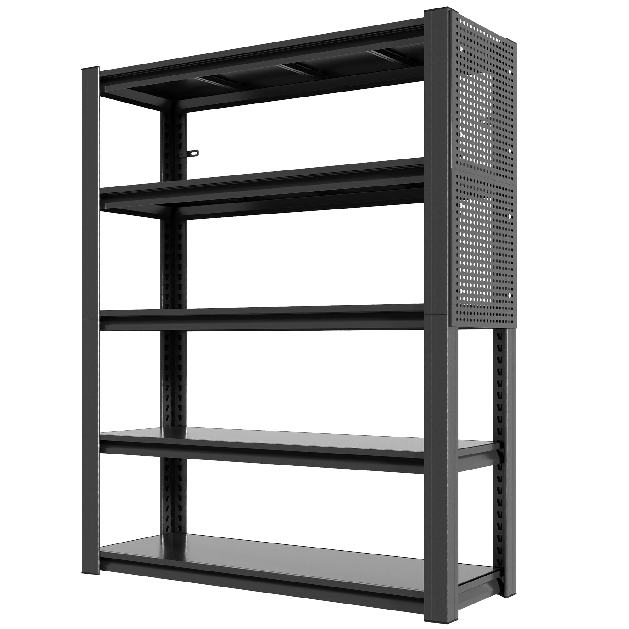 5-Tier Heavy-Duty Metal Shelving Unit with Pegboard, 78"H x 47.2"W x 18"D, 2000 lb Capacity