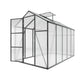 6ft x 10ft Heavy‑Duty Aluminum Walk‑In Greenhouse — Wind‑Resistant Polycarbonate Panels with Raised Base & Drainage System Black