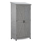 68" Outdoor Storage Cabinet – Tall Wood Garden Shed with Metal Top