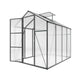 6ft x 8ft Heavy‑Duty Aluminum Walk‑In Greenhouse — Wind‑Resistant Polycarbonate Panels with Raised Base & Drainage System Black