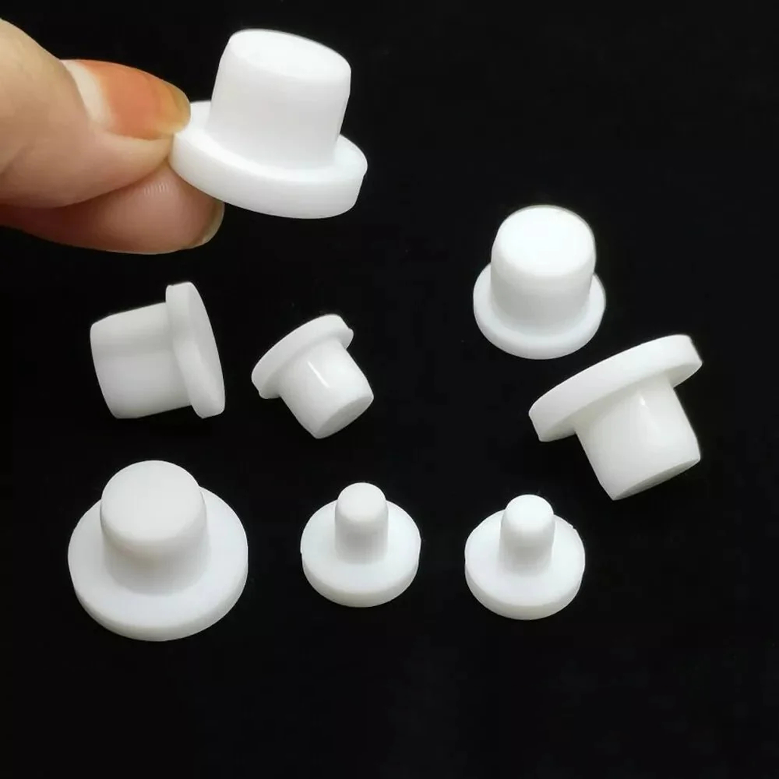 White Hole Plug End Cap Round Solid Silicone Rubber Blanking Seal Bung 3mm-14mm