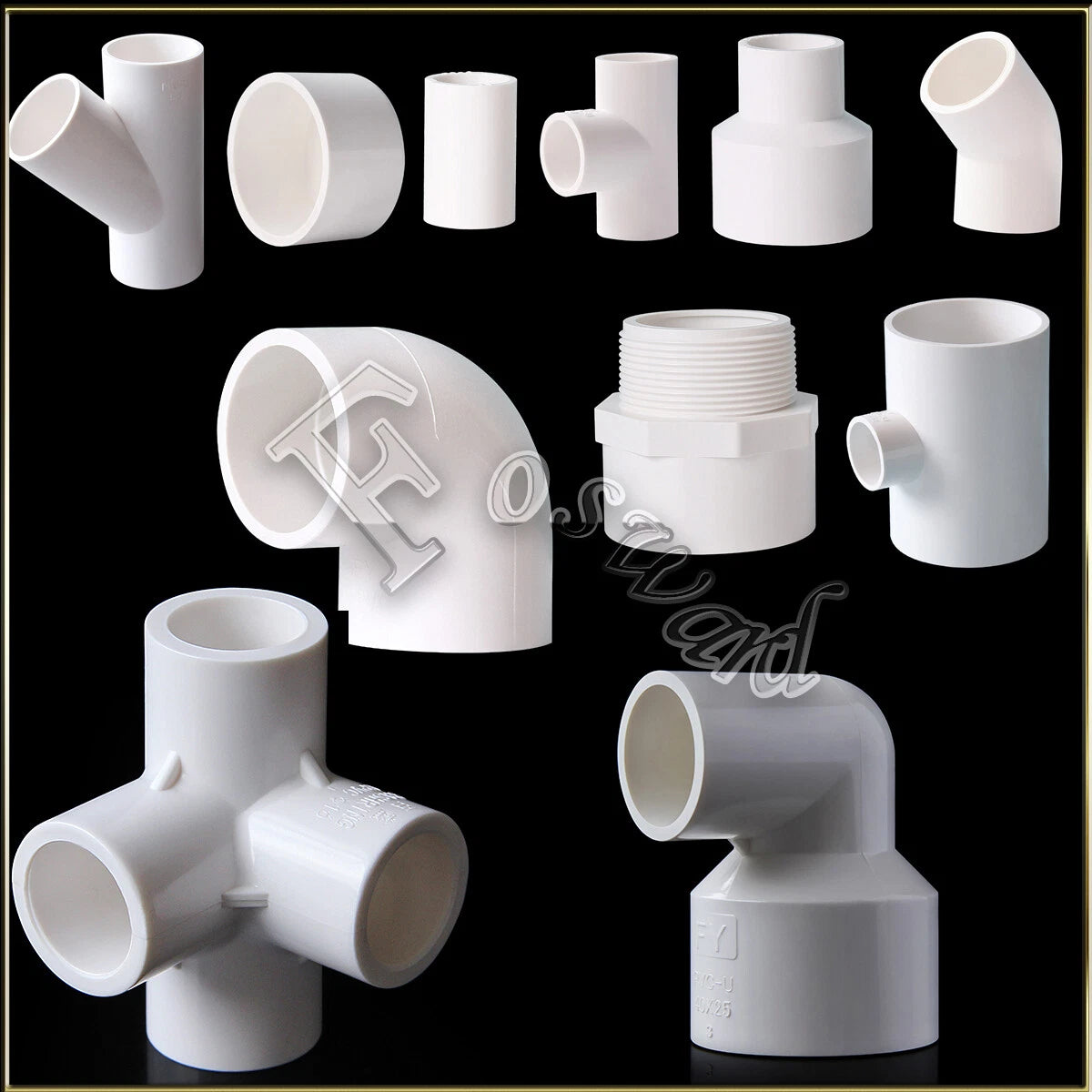 White PVC-U Pipe Adhesive Fittings Sleeve Elbow Tee Union Reducer Cap Water