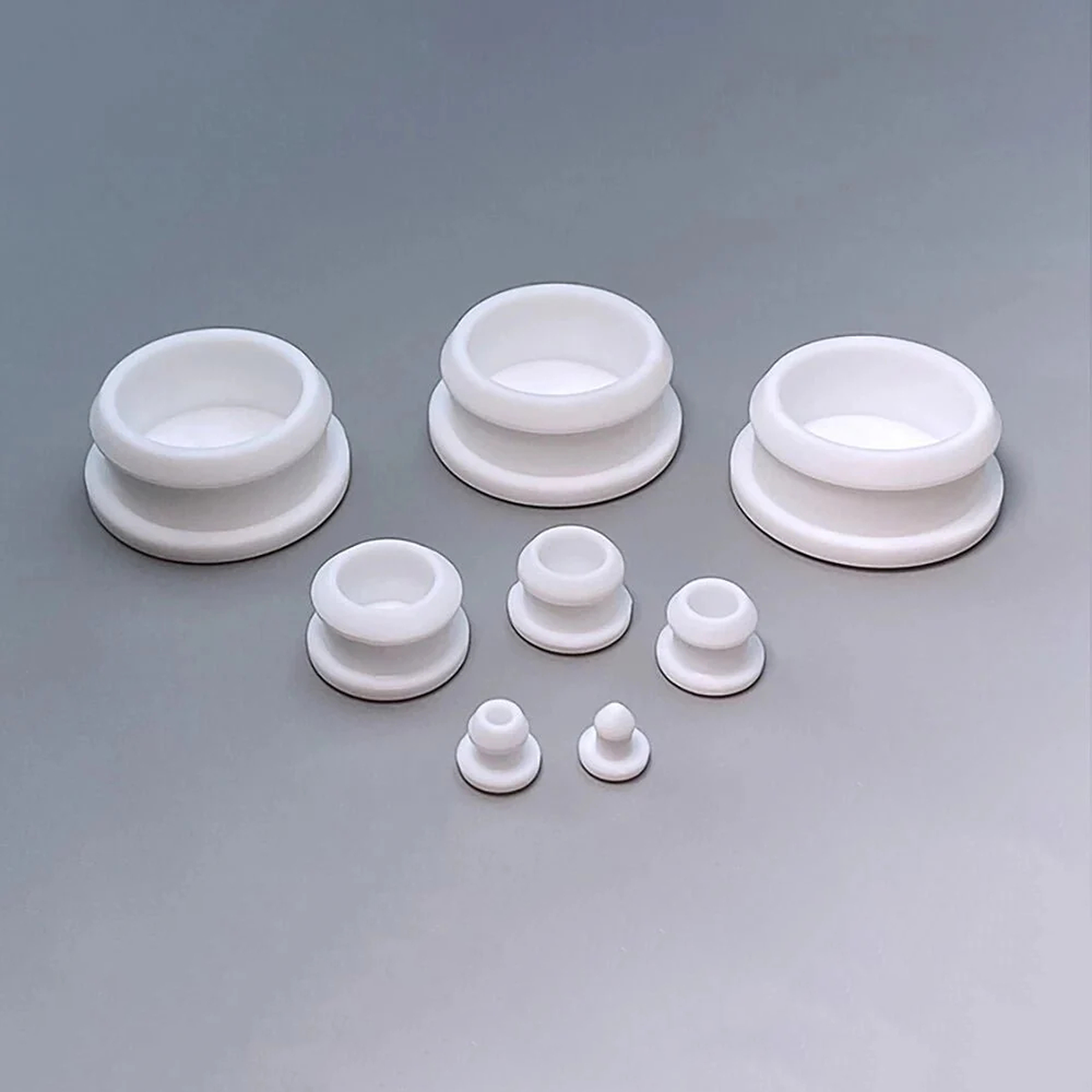 White Snap-On Hole Plug Silicone Rubber Blanking Seal Bung Pipe Tube 2.5mm-60mm