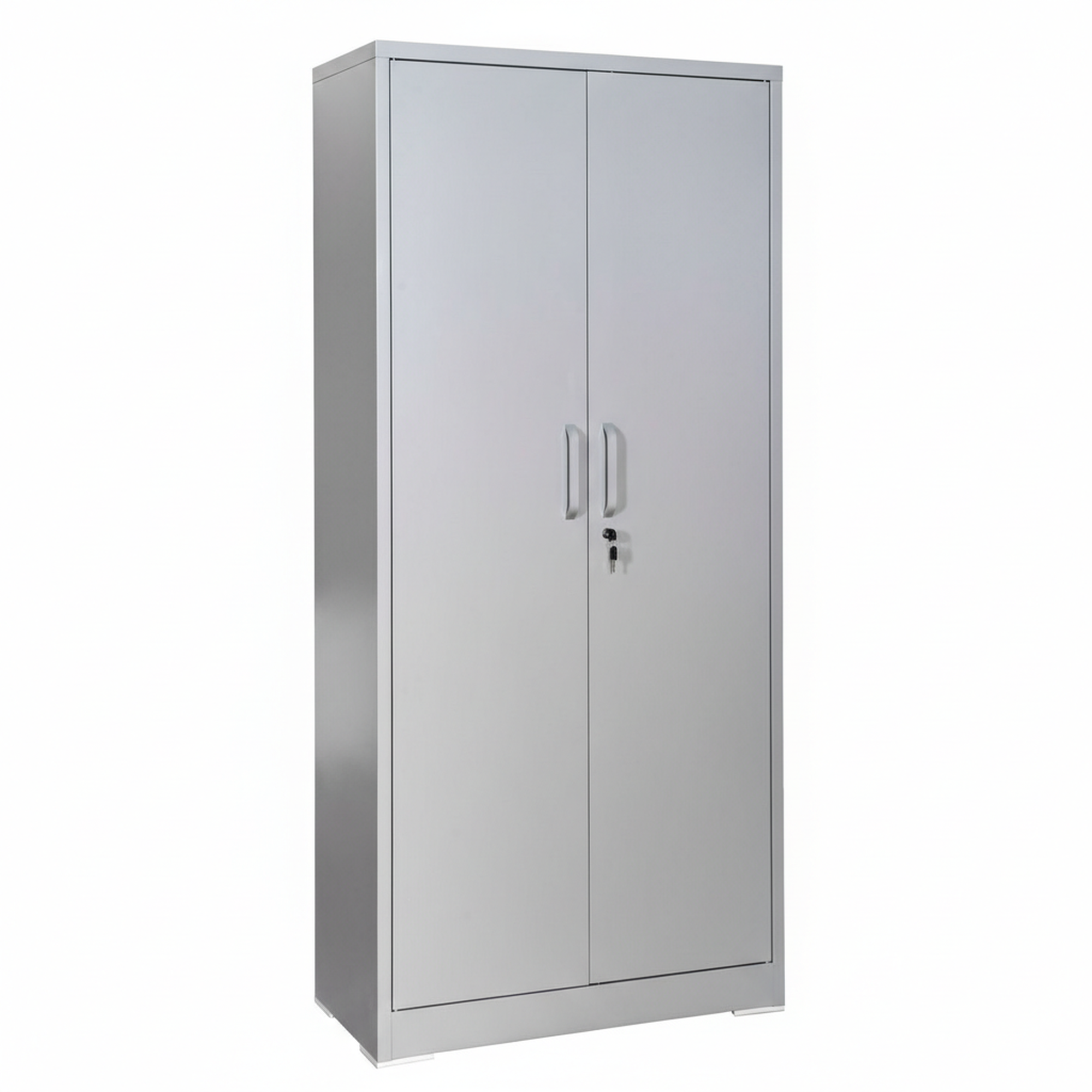 Container Furniture Direct Ironclad 71" Metal Storage Cabinet with Locking Doors and 4 Adjustable Shelves, Heavy-Duty Steel Cabinet for Garage, Laundry, Office, or Warehouse, Gray