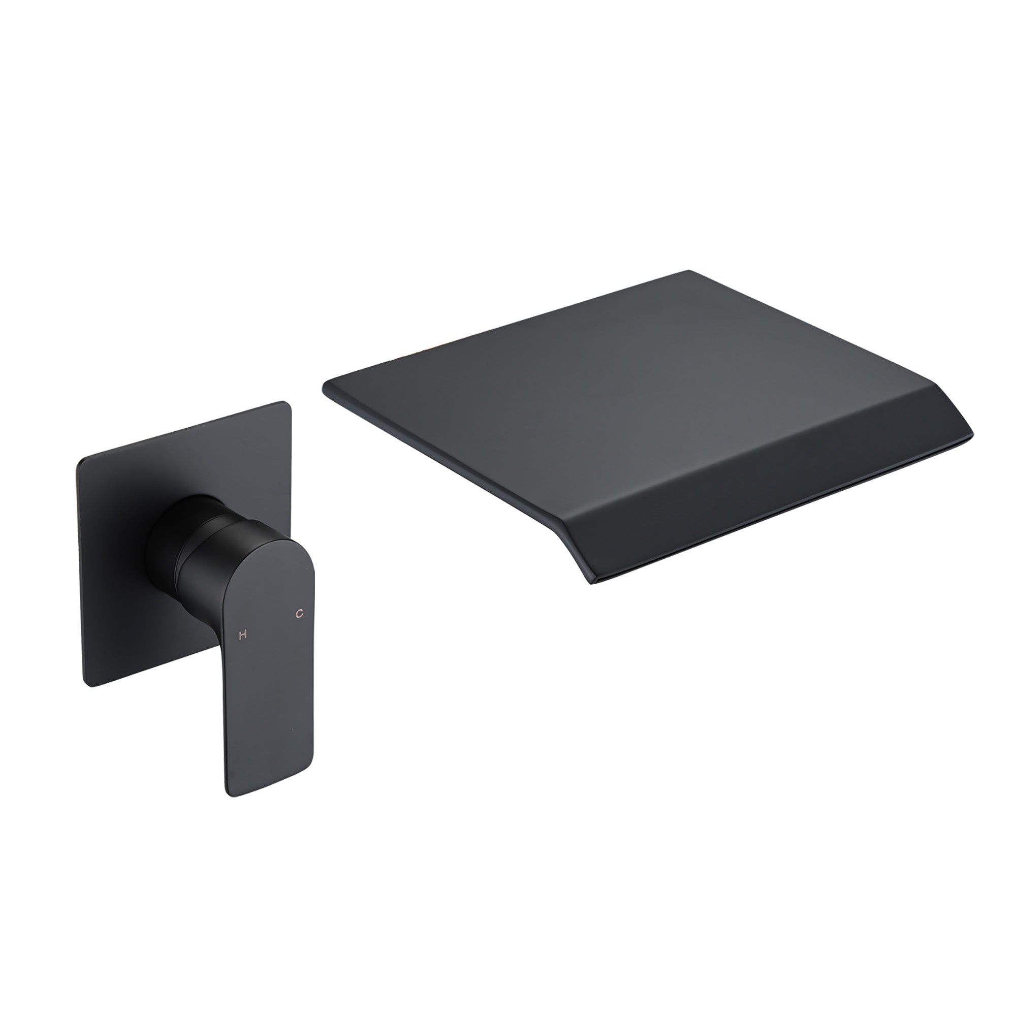 Wall Mount Waterfall Bathtub Faucet – Single Handle, Rough-In Valve Included, Matte Black or Brushed Gold