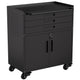 34.3" Rolling Metal Tool Cabinet - Heavy Duty Garage Storage with Lockable Doors & 3 Drawers, Mobile Workbench Organizer for Garage, Workshop, Home
