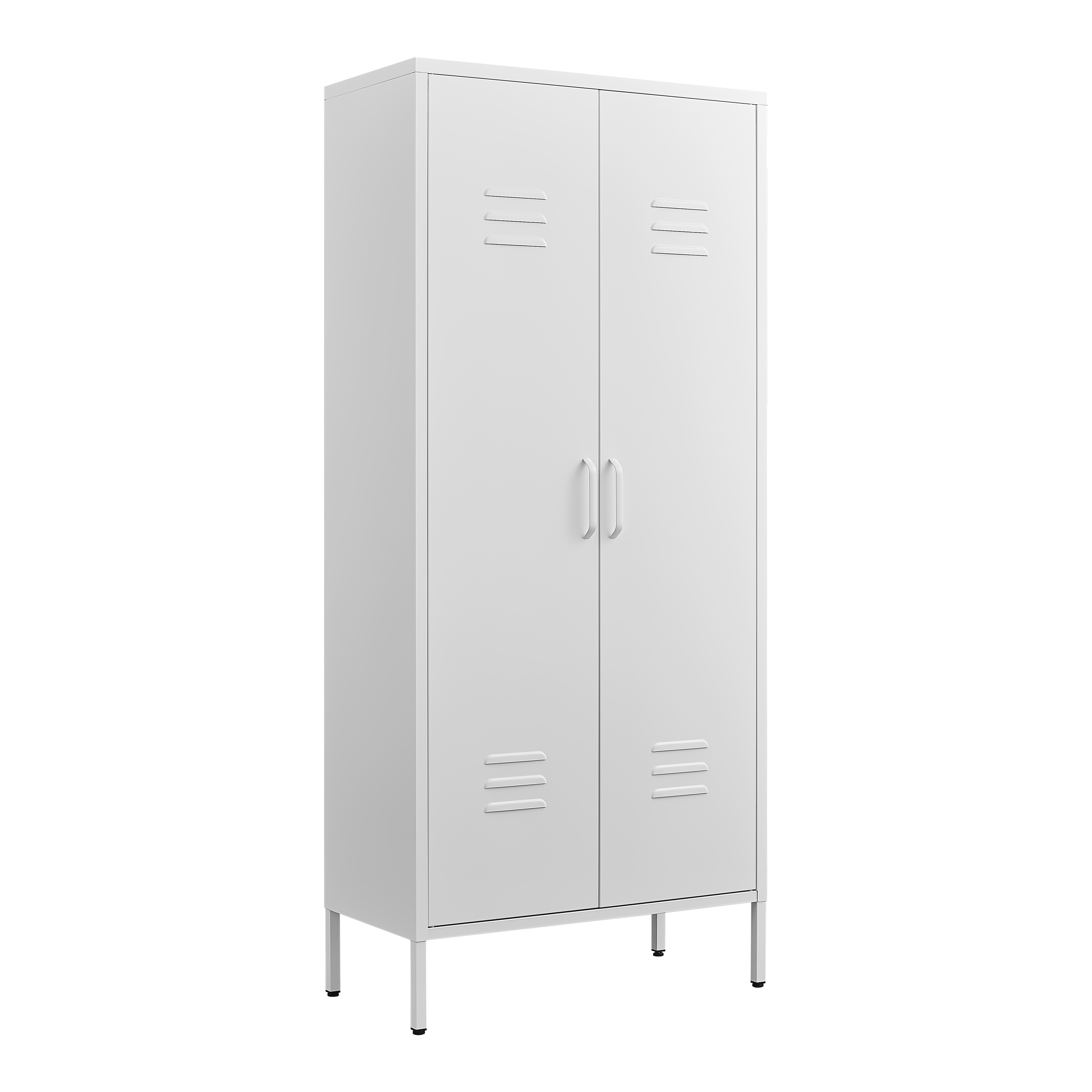 Modern Storage Cabinet with Adjustable Shelves, Magnetic Door Stopper, Aluminum Alloy Handles, and Breathable Design for Home Organization - Ideal for Living Room, Bedroom, or Entryway