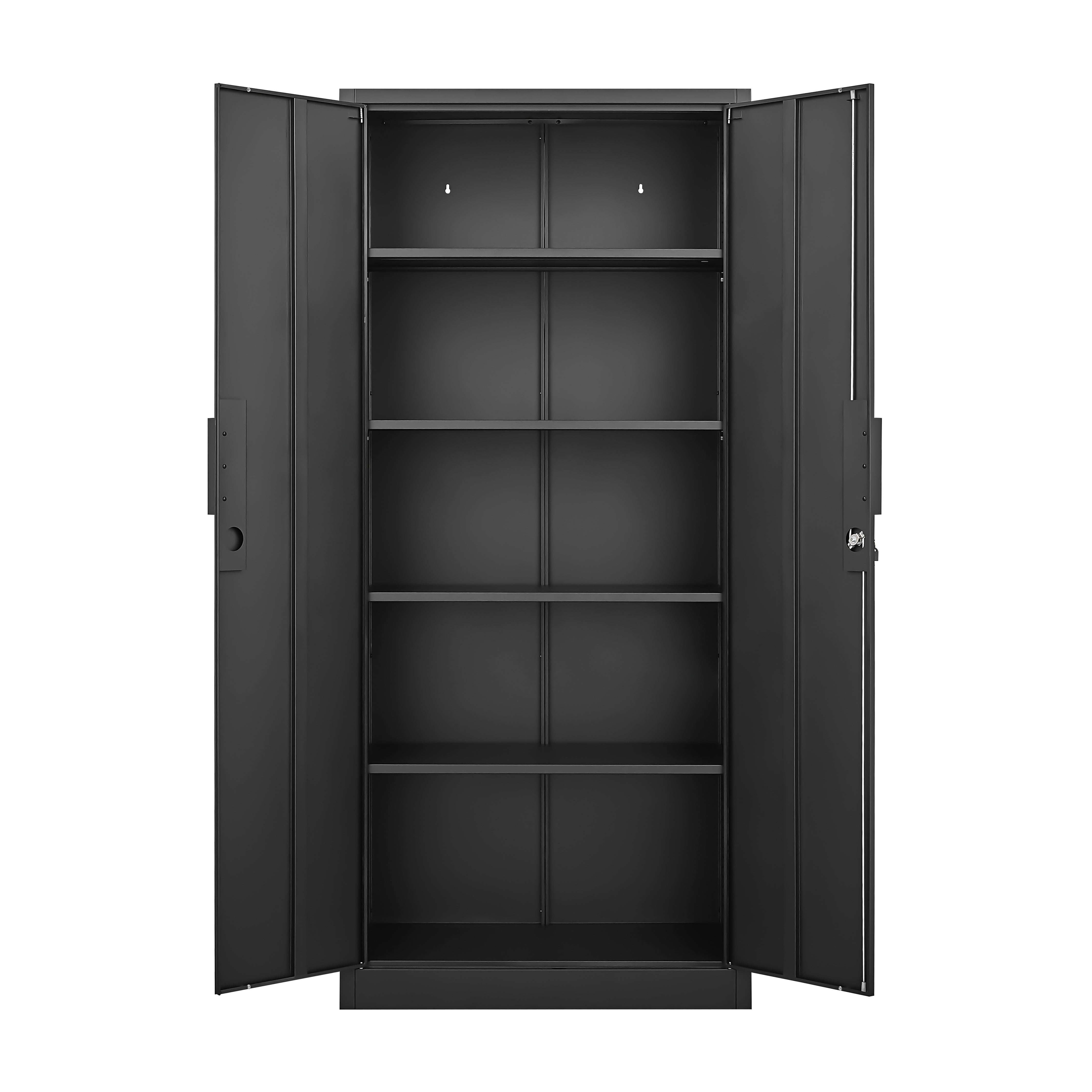 72-Inch 2-Door File Cabinet with Lock, 4 Adjustable Shelves, Heavy-Duty Steel Construction, for Commercial Office, Home Office, Legal Size & Letter File Storage, Organization Cabinet in Black