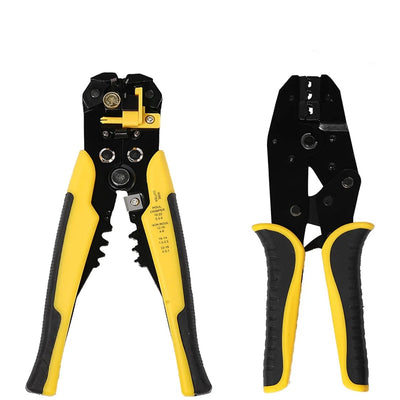 2-in-1 Wire Stripper Crimping Tool AWG 24-10 Auto Stripper AWG 22-10 Ratchet Crimper Heat Shrink