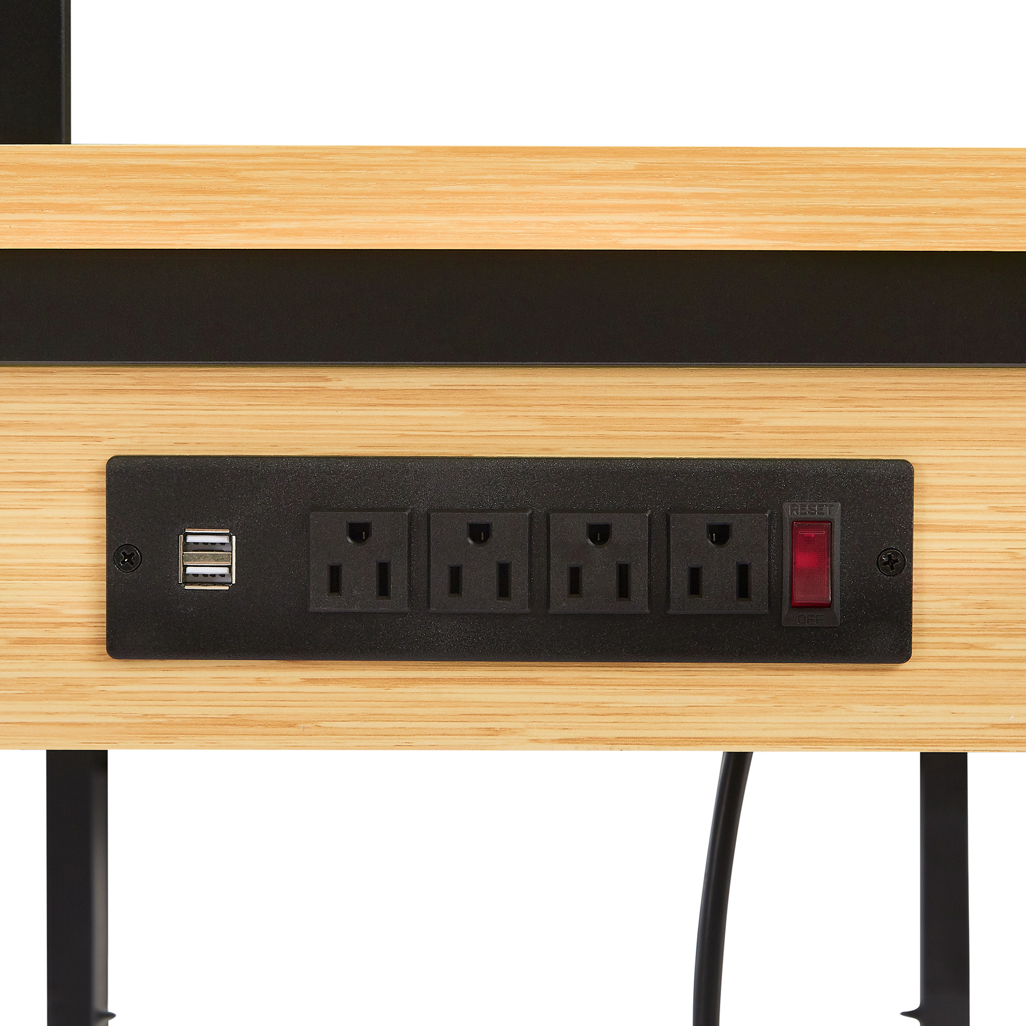 71" Adjustable Rolling Workbench with Pegboard, 1600 lb Capacity, AC Outlets, USB Ports & 18 Hooks, Natural
