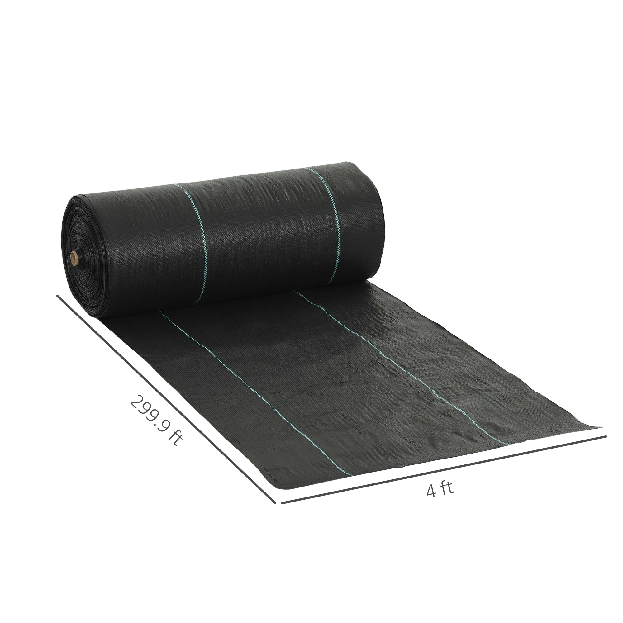3.9ft x 300ft Heavy‑Duty Woven Weed Barrier Landscape Fabric — 140 GSM PP Ground Cover Black