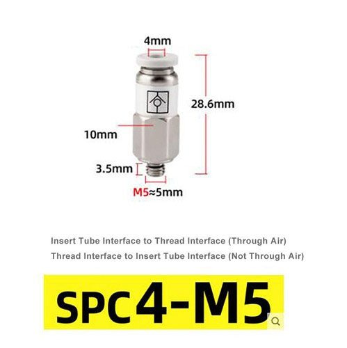 4 - 12mm Pneumatic Check Valve One Way Qucik Fitting Connector - Male Hex Stud - HomeDIYer