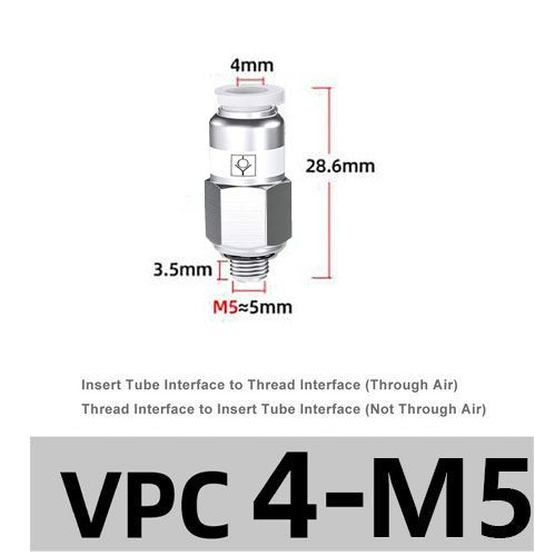 4 - 12mm Pneumatic Check Valve One Way Qucik Fitting Connector - Male Hex Stud - HomeDIYer