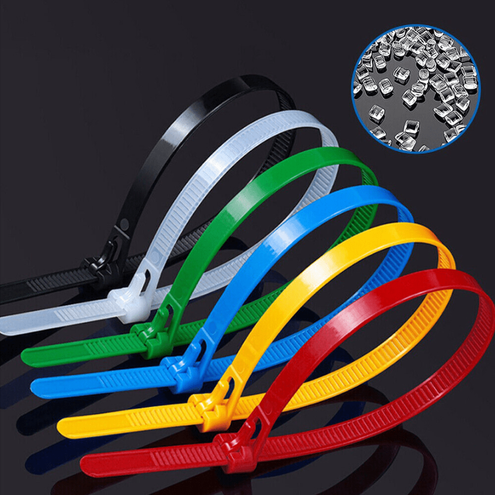 Coloured Cable Ties Detachable And Reusable Nylon Zip Ties Length 150mm To 450mm - HomeDIYer