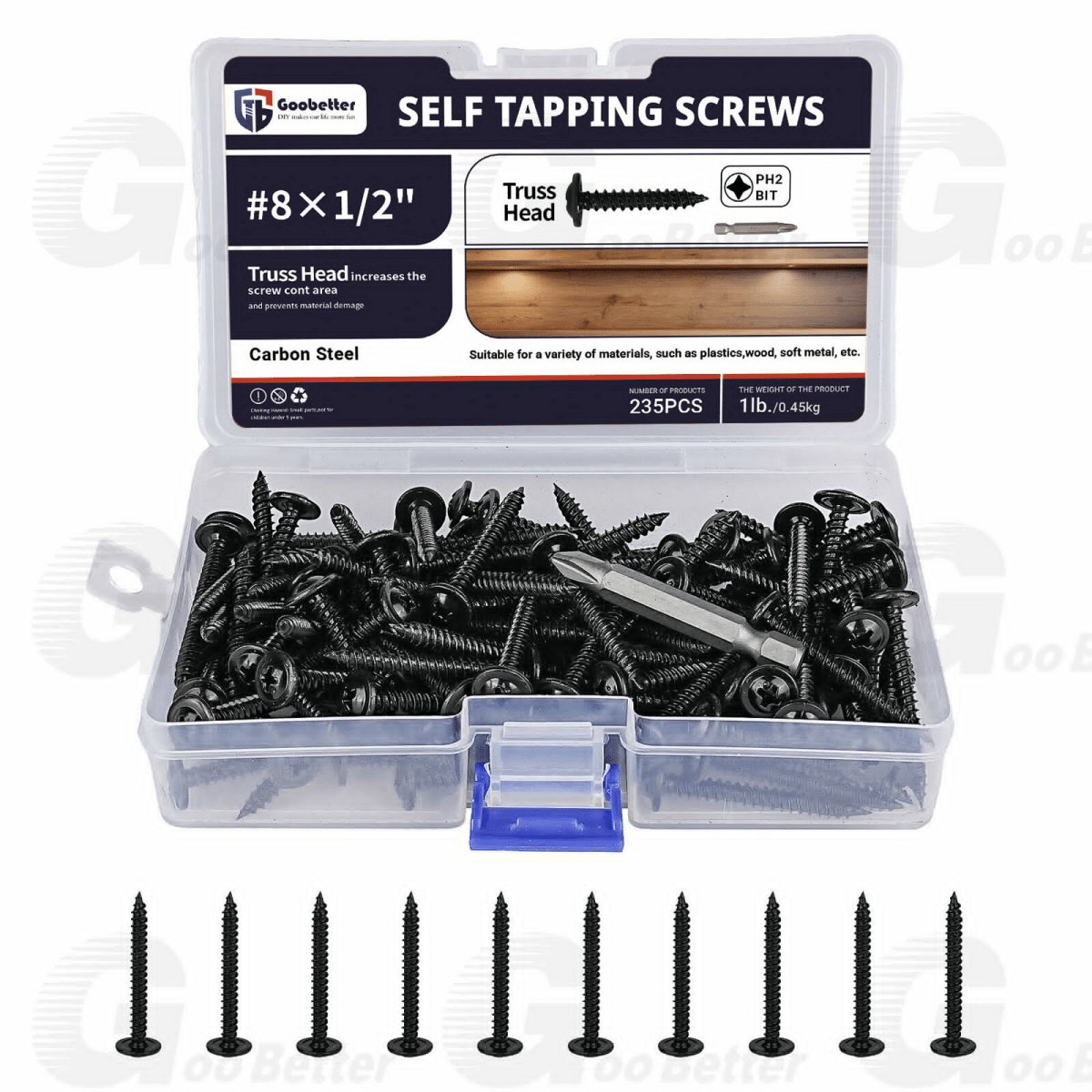 Phillips Modified Truss Head Self - Drilling Screws Wood Screws Kit Black Carbon Steel Steel Self Tapping Sheet Metal Screws - HomeDIYer