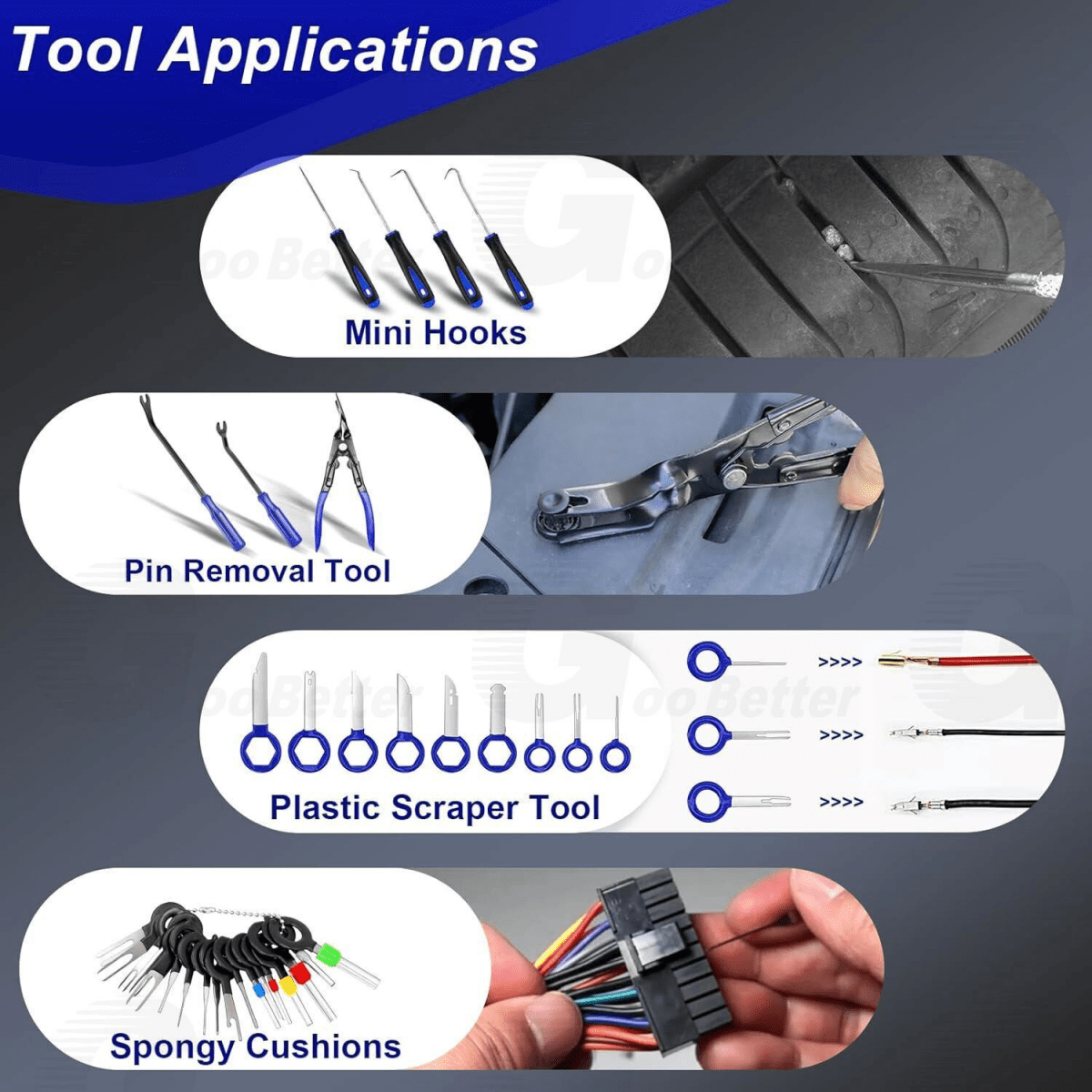 43Pcs Car Trim Removal Tool Kit Radio Hand Pry Panel Door Interior Clip Plastic - HomeDIYer