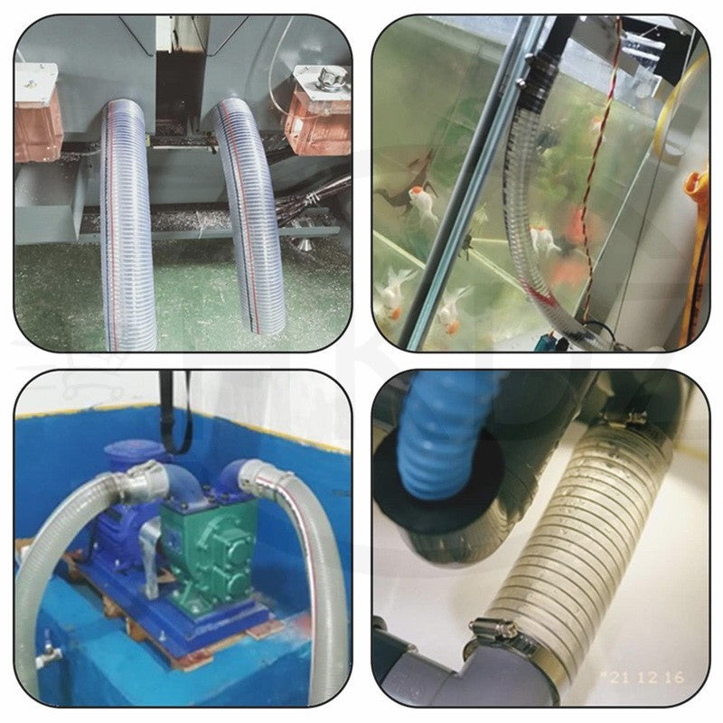 Wire Reinforced Clear PVC Hose Pipe — Heavy Duty, Flexible, Water Air Fuel